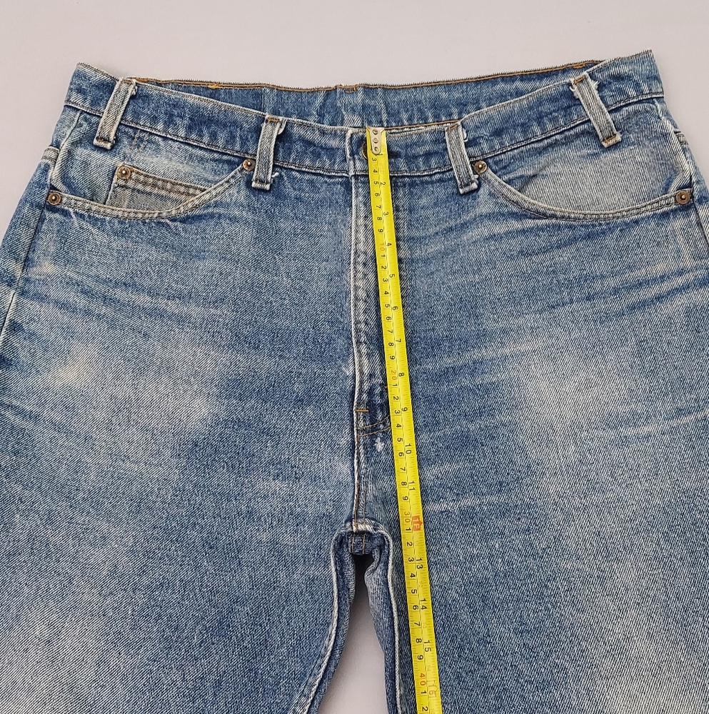 Vintage Levi's Orange Tab Jeans Size 35x32 Distressed Faded Blue Jeans - Picture 14 of 16